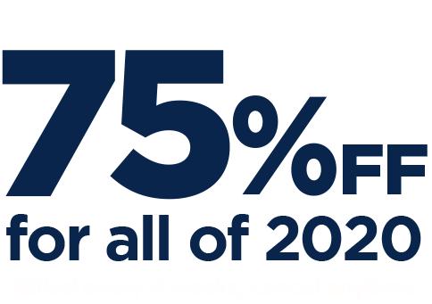 Unlimited Digital Access, 75% off for all of 2020